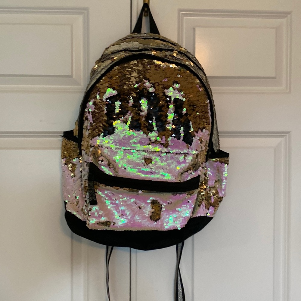 PINK Victoria Secret Bling Flip Sequin Campus Backpack
